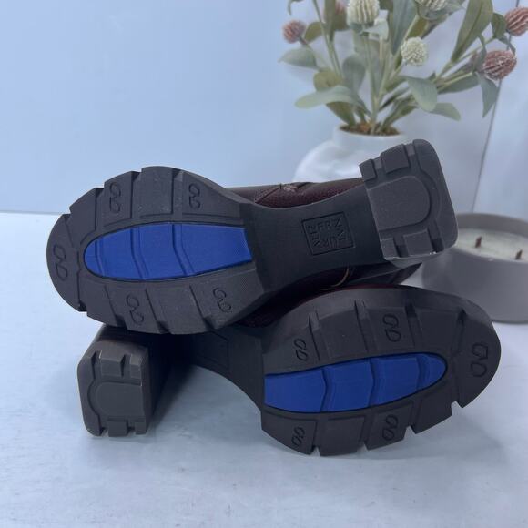 Naturalizer Prewitt Platform Chunky Heel Leather Boot Amber Brown Women's 6M NWB - Picture 8 of 9